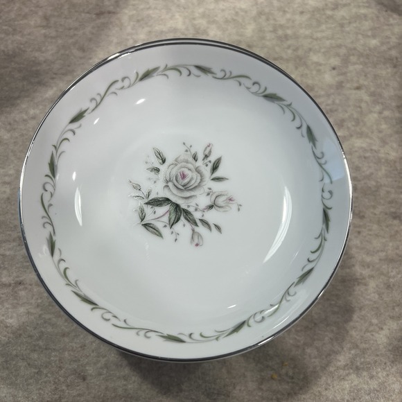 Diamond China Other - One Small Diamond China Romance Pasta/Salad Bowls White Roses & Silver Trim